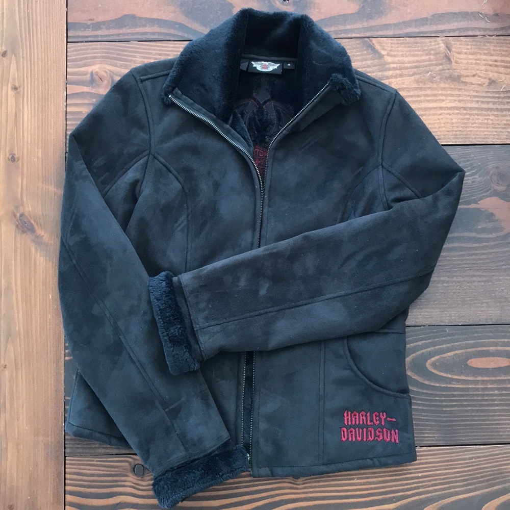 Harley Davidson Suede/faux fur coat